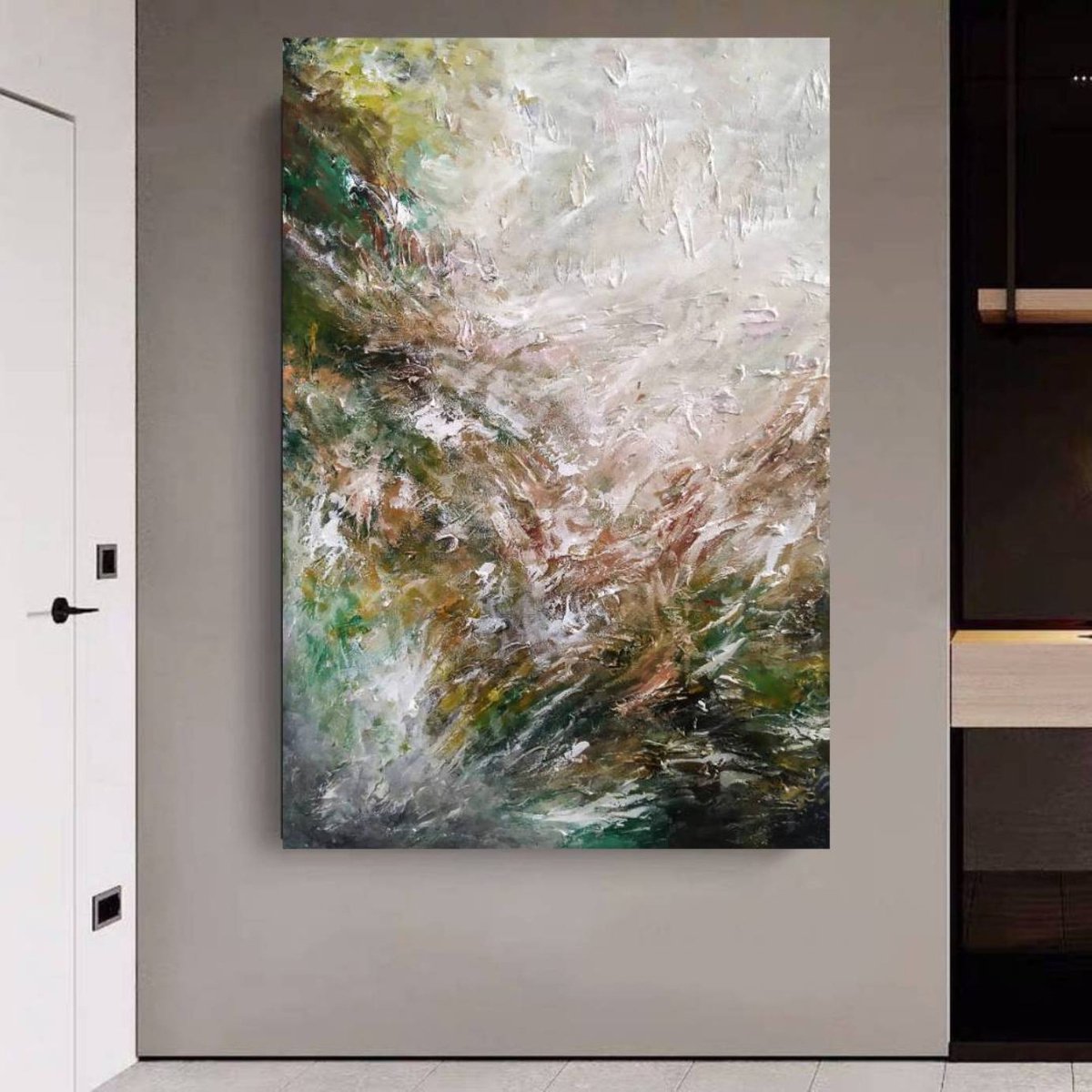A breeze blew, 70x100cm Abstract Textured Painting by Alexandra Petropoulou