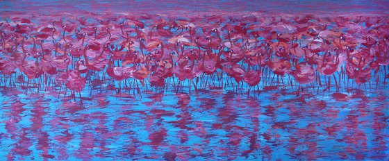 Flamingo Flow I / ORIGINAL ACRYLIC PAINTING