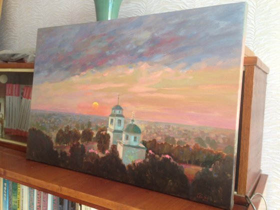 Ukrainian artwork landscape church