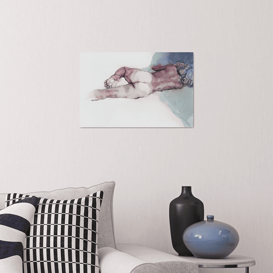 backview ,nude lying pose