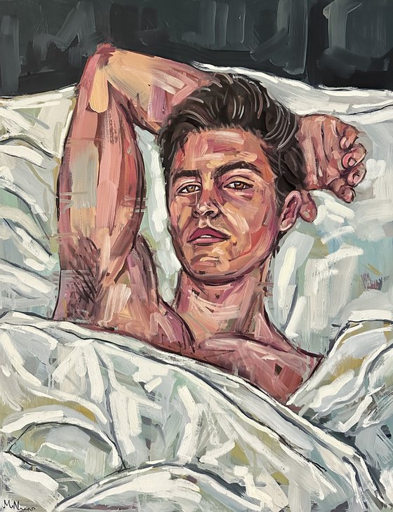 Male nude man naked painting gay homoerotic artwork