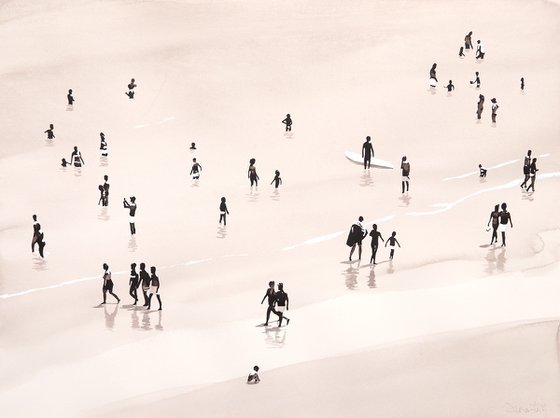 Low tide vintage beach