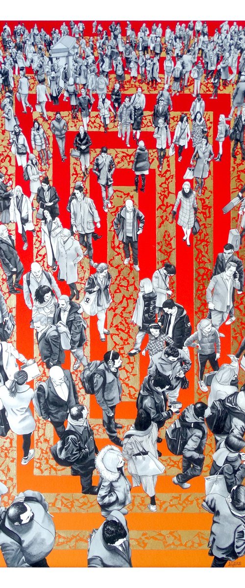 “People At The Station II” (Warm Golden Squares) by Arturo Garcia de las Heras (Agheras73)