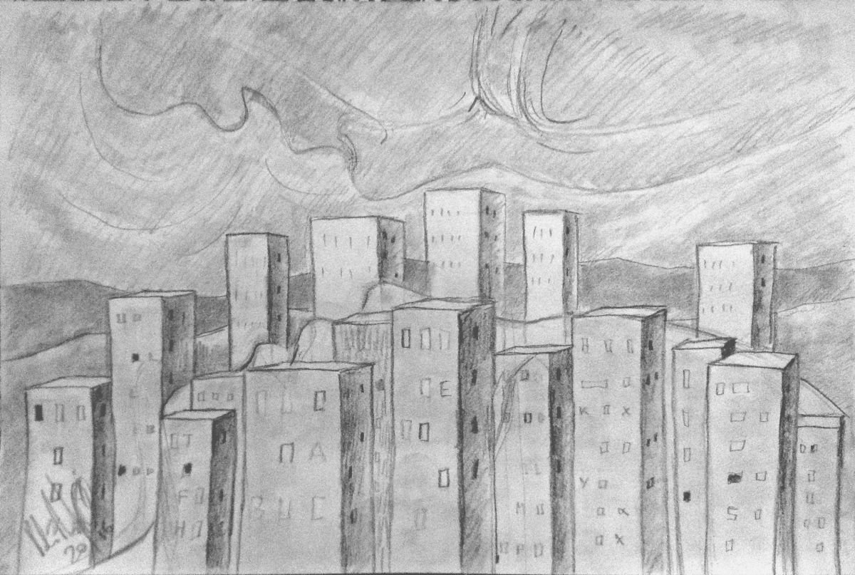 Cityscape sketch 2 by paolo beneforti