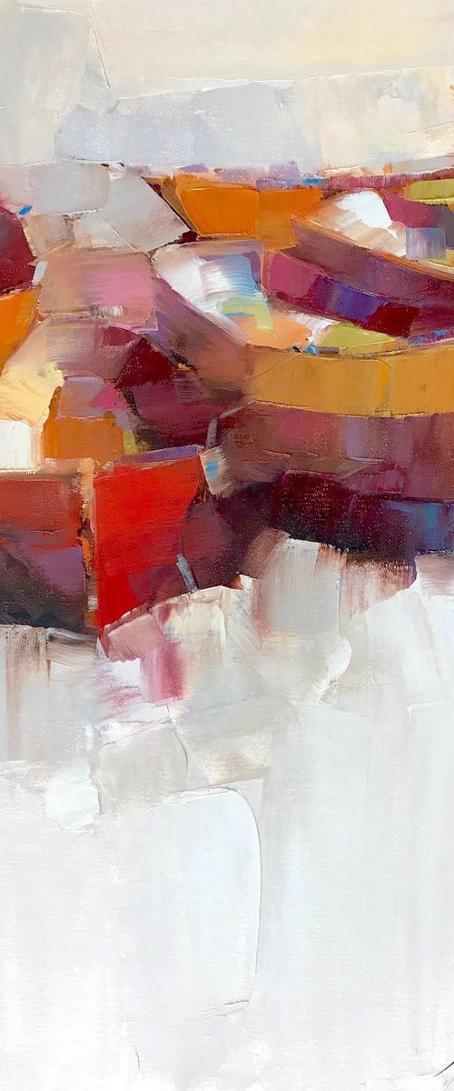 Boats, Original oil painting, Handmade artwork, One of a kind by Vahe Yeremyan