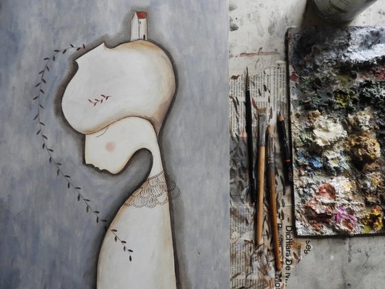 Girl with a plants vase 2