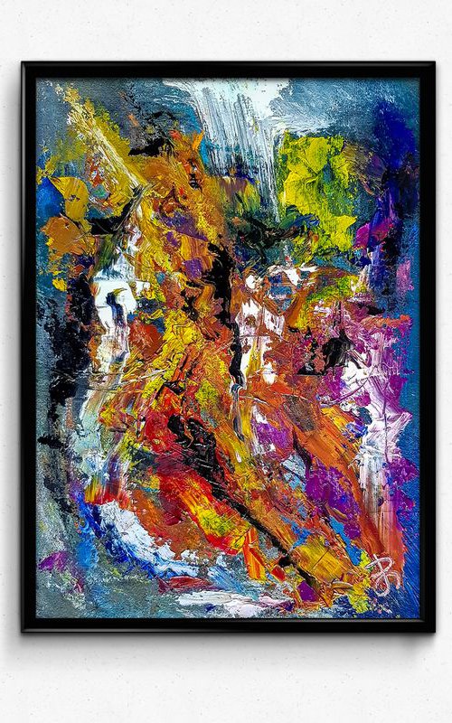 Abstract Textured Oil Painting on Unframed A4 Canvas Panel. READY TO HANG. by Retne