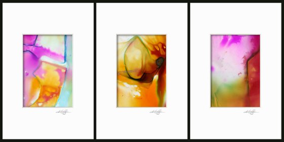 Abstract Collection 3 - 3 Small Matted paintings by Kathy Morton Stanion