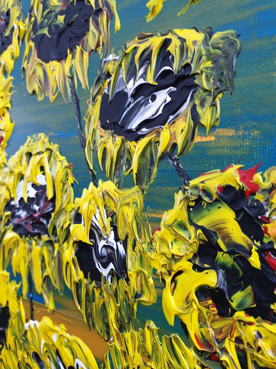 Blooming sunflowers 1