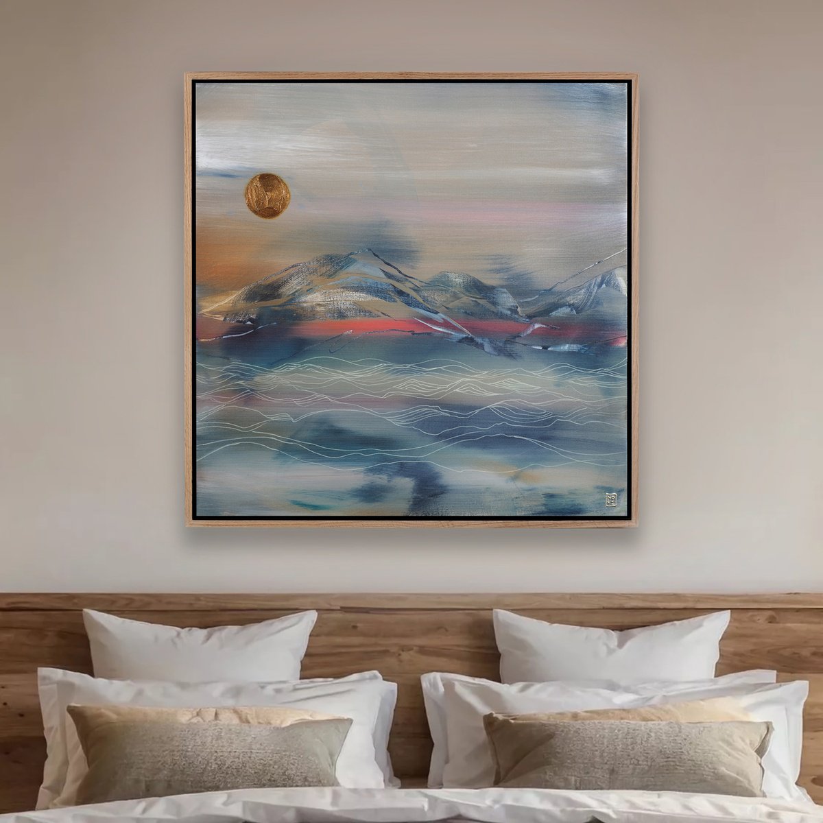 Abstract Acrylic Painting By Novi Lim, 32 X 32", The Grain Of Dusk, Original Artwork