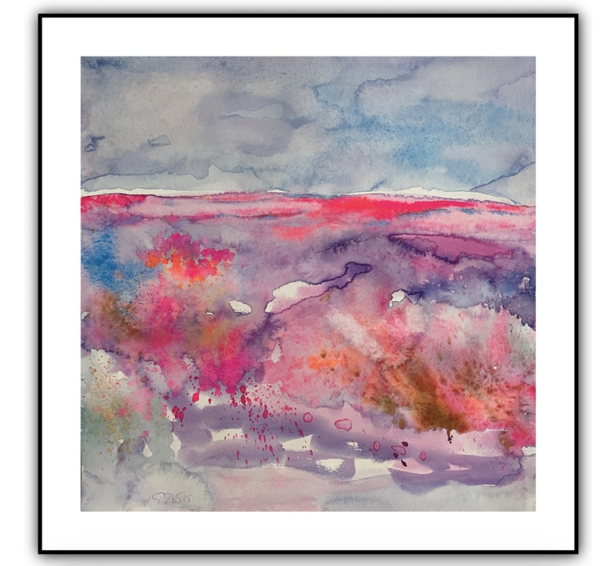 Abstract Watercolour By Gesa Reuter, 12 X 12, Passionate Ii, Original Artwork
