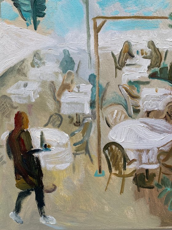 French Riviera. Seaside Restaurant