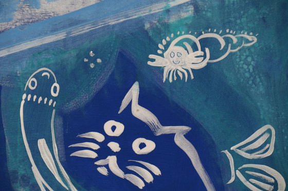 HAPPY SEA (in a cat´s dream) 100x205cm