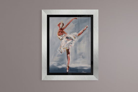 Backstage series  backstage 11 -Series Ballerina- woman Painting on MDF