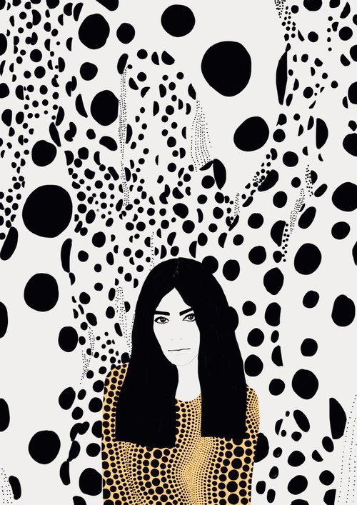 The girl with black hair x KUSAMA 1 by Ramona Russu