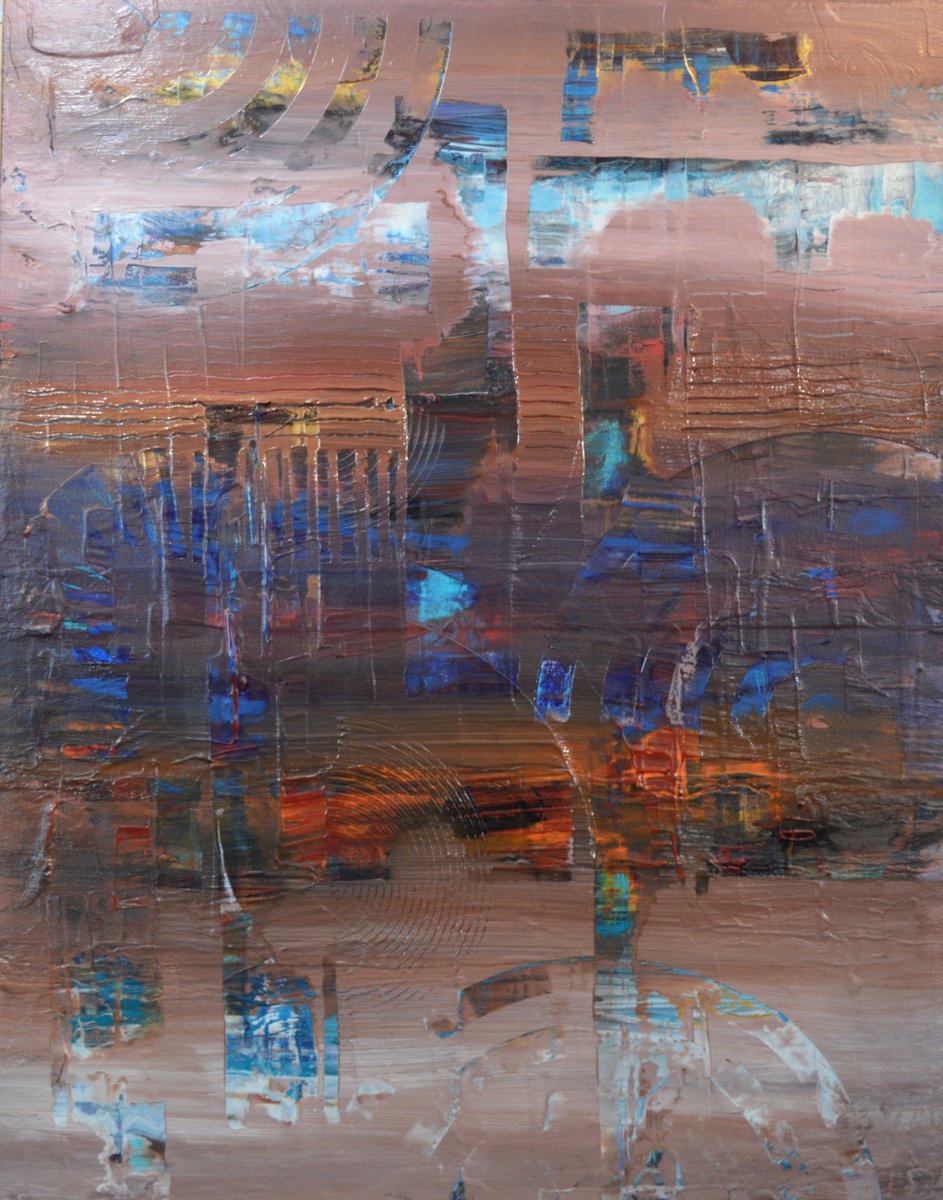 Organic Abstract Acrylic Painting By Lucian Richards, 26 X 33", Ancient Magic, Original Artwork