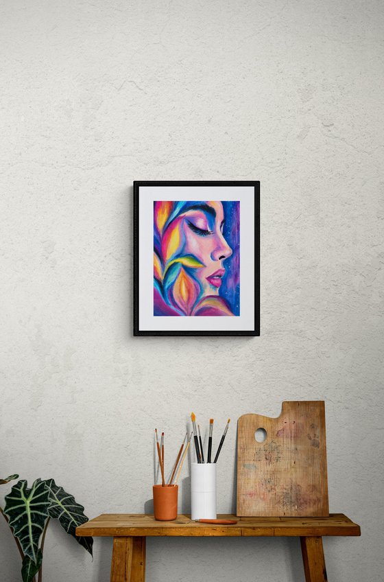 Serenity – Colorful Pastel Femaile Portrait