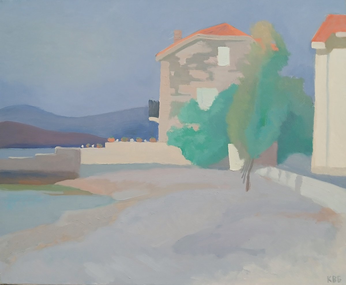 Impressionistic Landscape Oil Painting By Vasyl Koval, 24 X 20", White Day, Original Artwork