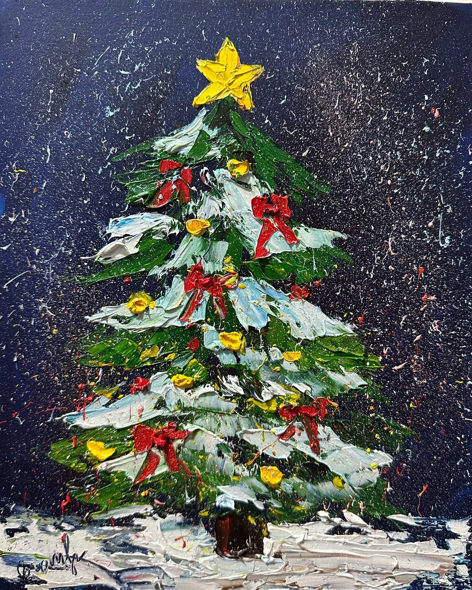 Christmas Tree By Oksana Fedorova, 9 X 12, Artwork For Sale On Artfinder