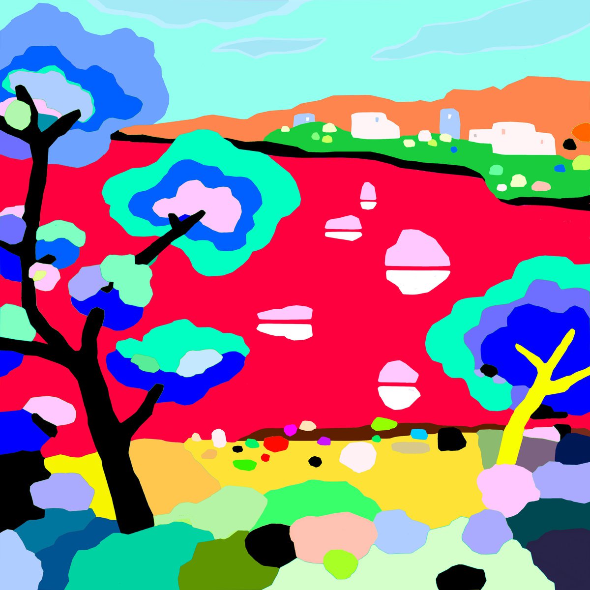 Impressionistic Giclee Print , Landscape Is Trident By Alejos, 17 X 17, Artwork For Sale On Artfinder