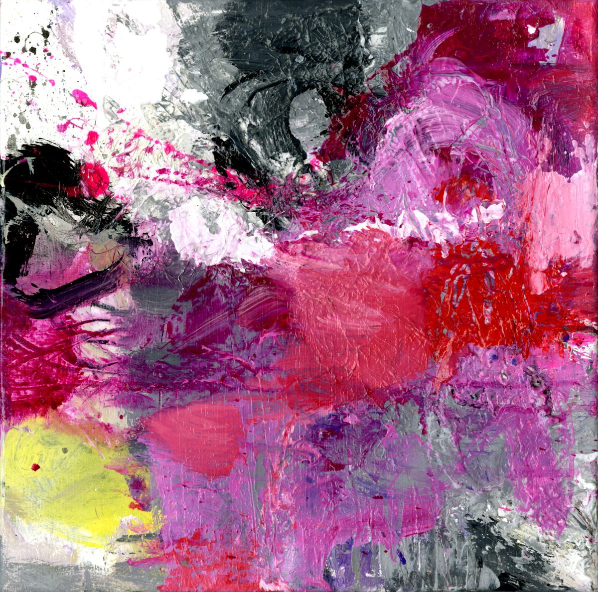 Abstract Painting By Kathy Morton Stanion, 12 X 12", A Passion For Color 1, Original Artwork