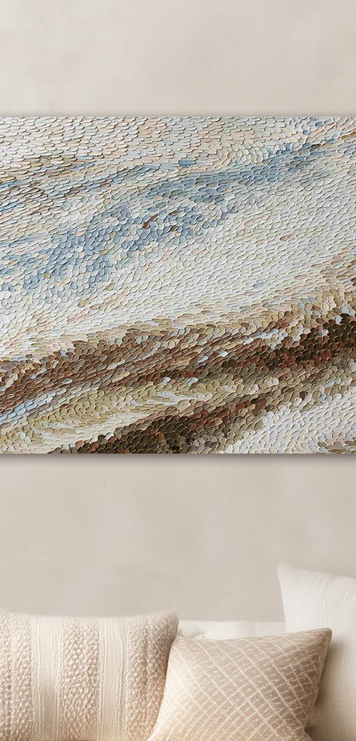 "Bona" Abstract blue brown high textured art by Alex