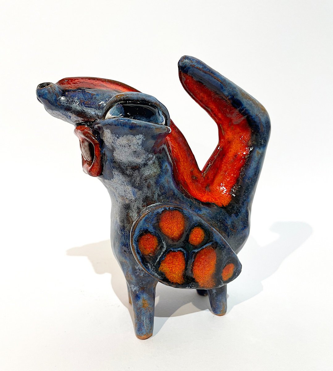 Illustrative Animal Clay Sculpture By Viktor Zuk, 6 X 6", Funny Monstrum, Original Artwork