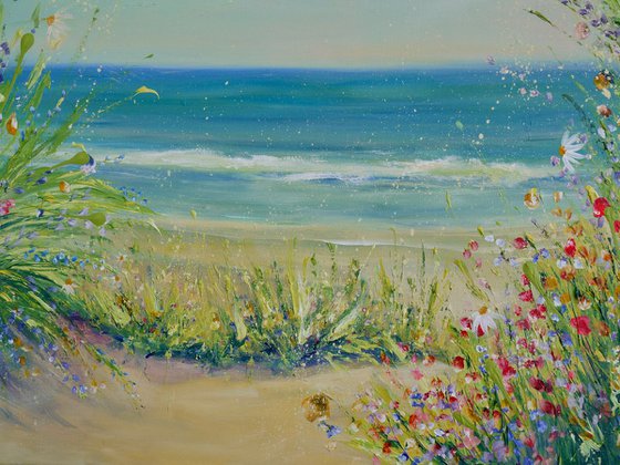 This way to the beach! ( large painting )