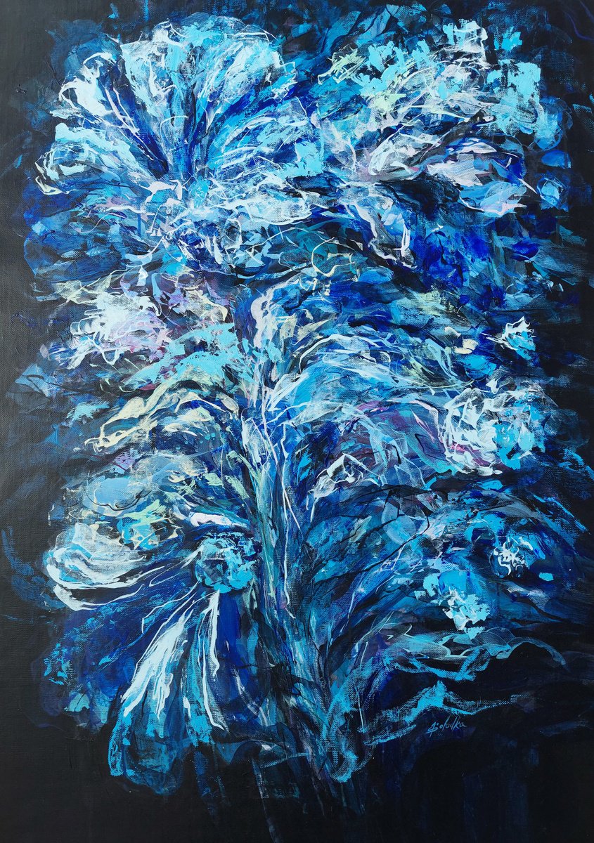 Garden In Blue 2 By Katia Solodka, 24 X 35, Artwork For Sale On Artfinder