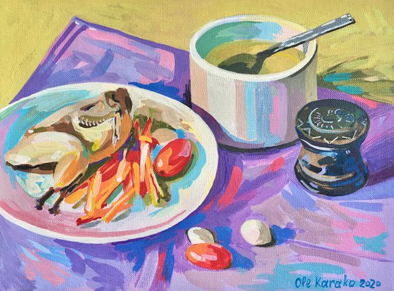 Quail Broth still life