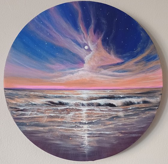 Moonlight seascape.