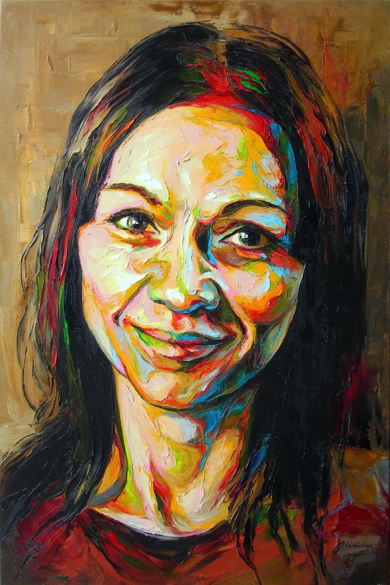 Photorealistic Portrait Oil Painting By Jonas Kunickas, 24 X 35, Jk15-0923 Dovile, Original Artwork