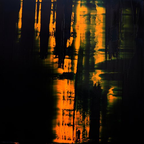 Orange on dark blue [Abstract N°2686] by Koen Lybaert
