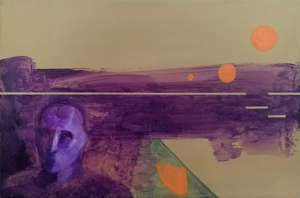 Expressive Landscape Painting By Alex Munzone, 12 X 8, Sequences 54, Original Artwork