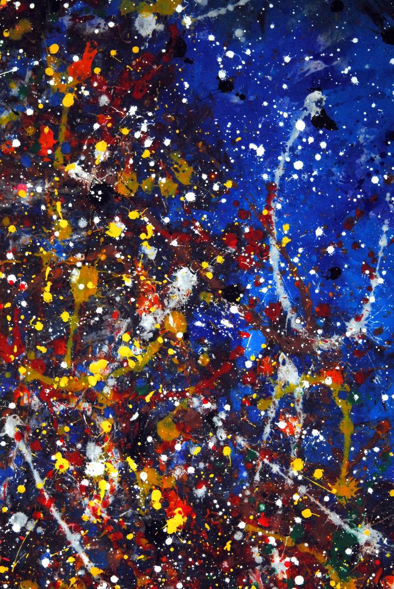 Abstract Acrylic Painting By Cb., 59 X 67, Stargate., Original Artwork