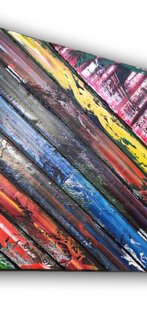 "The Front Lines" - Original PMS Abstract Oil Painting On Canvas - 24" x 24" by Preston M. Smith (PMS)