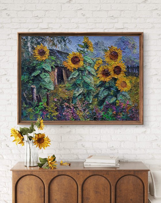 Sunflowers in the garden