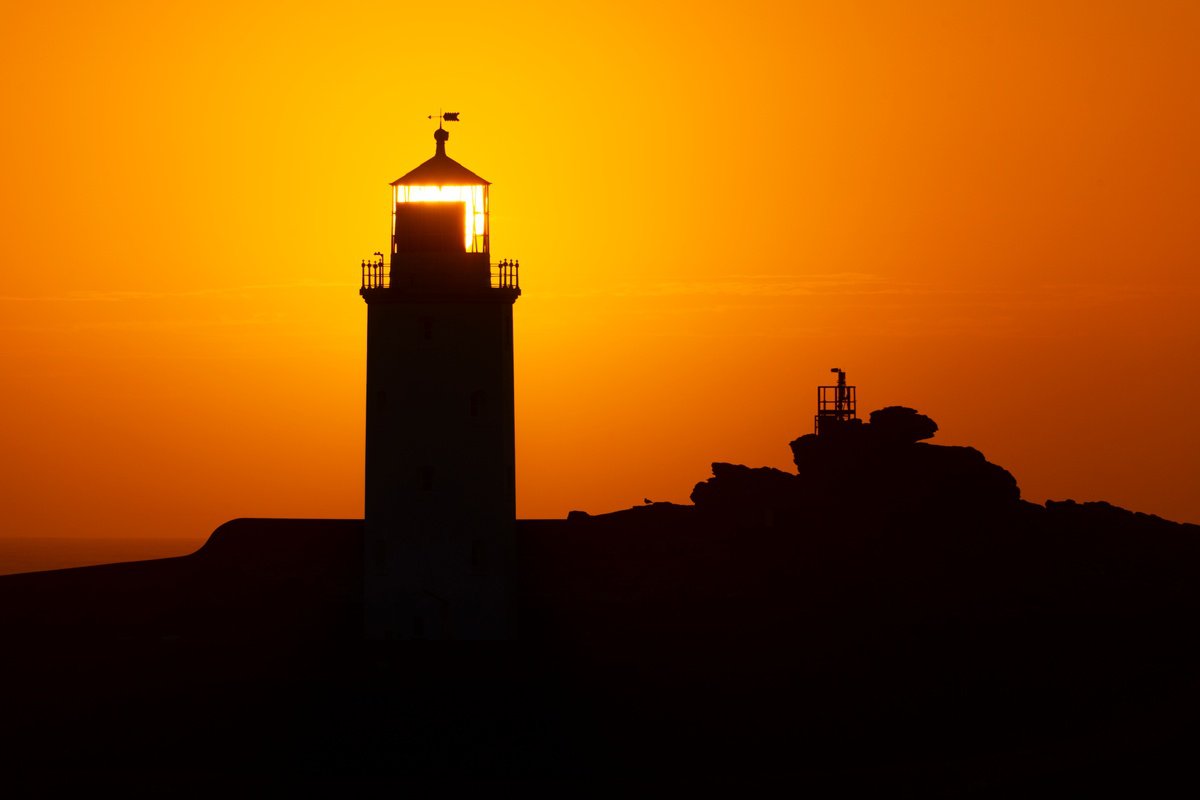 Photorealistic Cityscapes Photograph By Kieran Brimson, 32 X 24", Godrevy Lighthouse Silhouette, Original Artwork