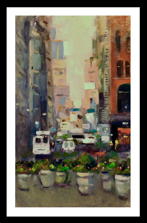 New York with Flower Pots