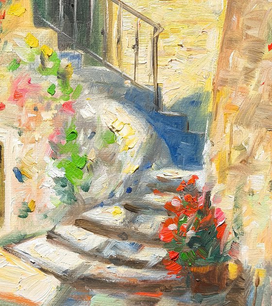Flowers by the Stairway