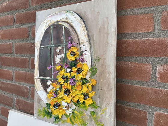 Window with yellow Flowers