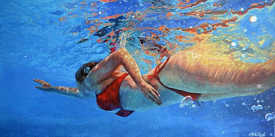 Under the Rainbow - Colourful Swimming Painting