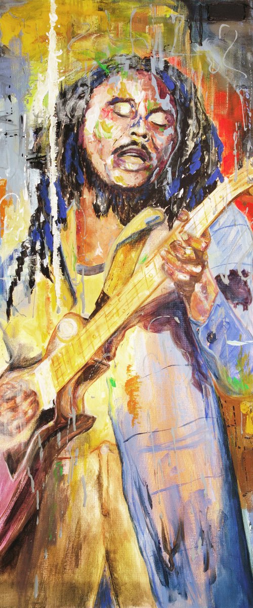 Bob Marley and Guitar by Viktoriya Richardson