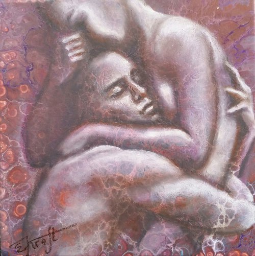 "You are my everything " Original  oil painting on canvas 30x30x,1,7cm.ready to hang by Elena Kraft