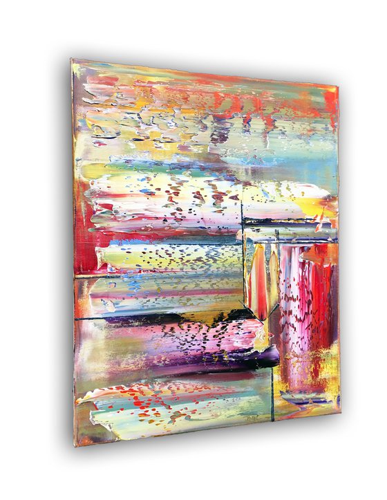 "Fair And Balanced" - FREE USA SHIPPING + Save As A Series - Original PMS Abstract Diptych Oil Paintings On Canvas - 32" x 20"