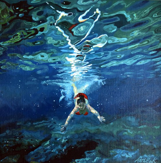 Underneath XXVIII - Miniature swimming painting