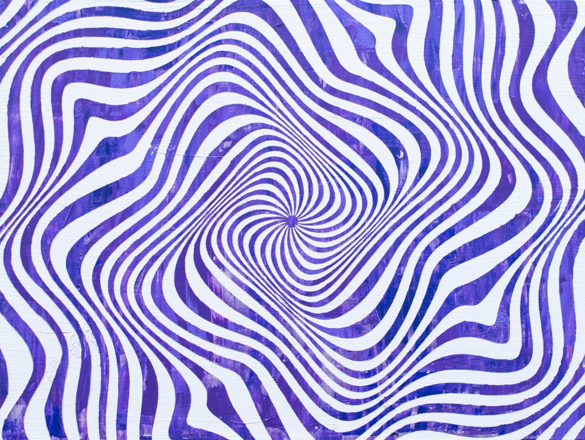 Geometric Abstract Acrylic Painting By Sean Christopher Ward, 12 X 9", Autohypnosis, Original Artwork