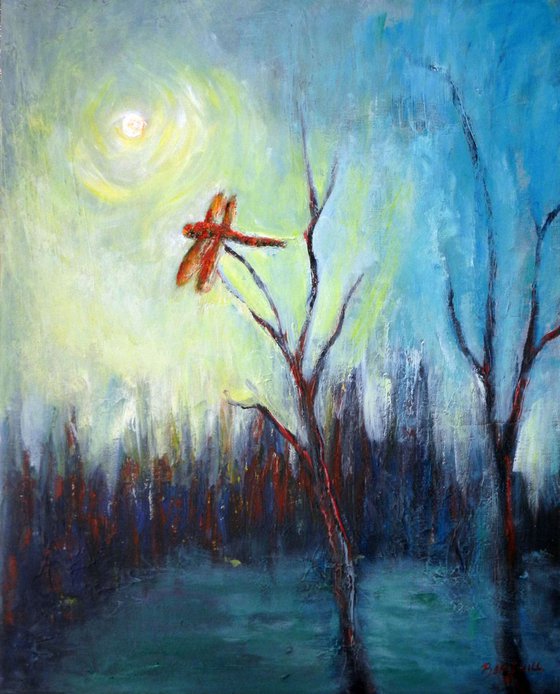 Dragonfly in Marsh 30x24