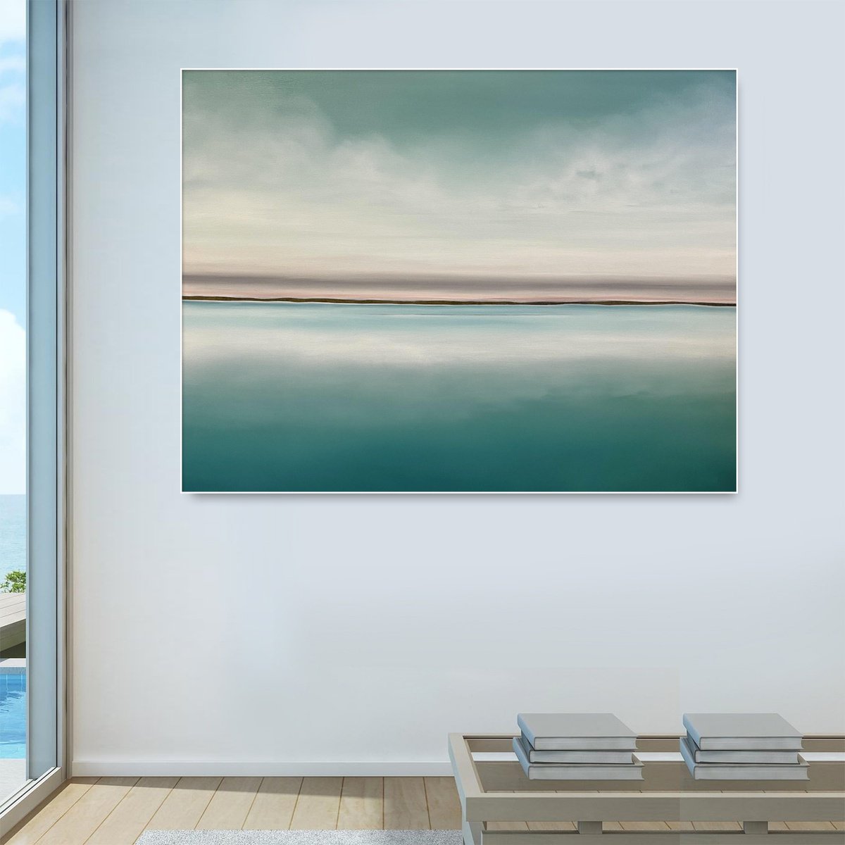 Surrealistic Landscape Oil Painting By Larissa Uvarova, 39 X 31", Horizon Of Emotions #57, Original Artwork