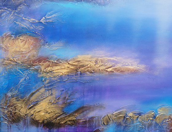 A XL large beautiful modern semi-abstract seascape painting "Miracle moment"